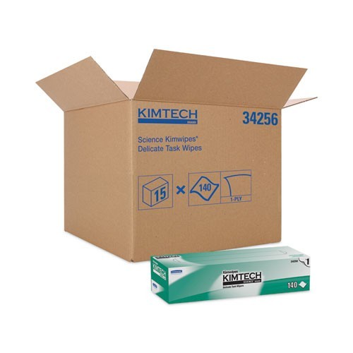 Kimtech Kimwipes Delicate Task Wipers, 14.7×16.6, Unscented, 144/Box, 15/Pack