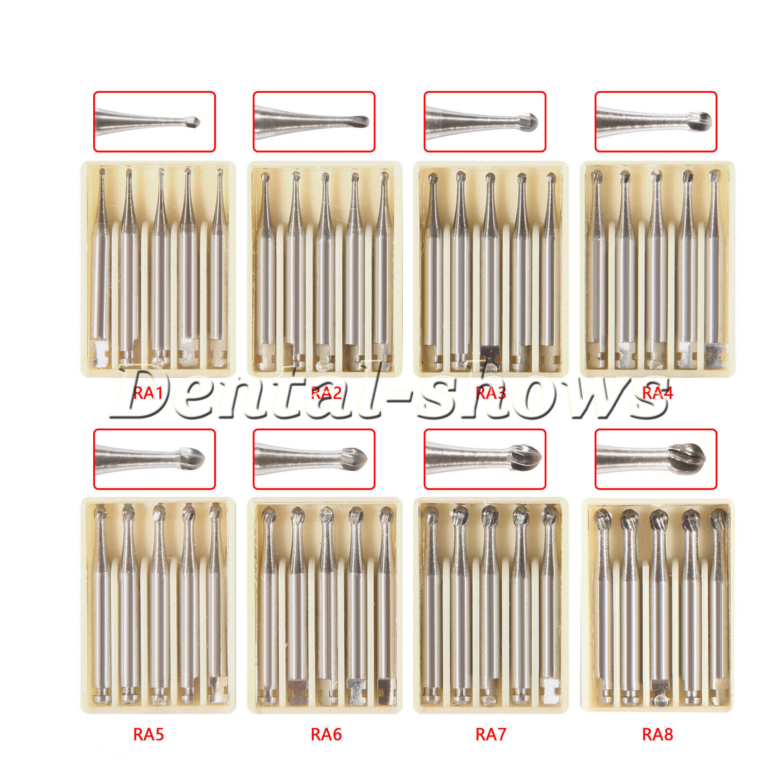 Dental Round Carbide Bur for Slow Speed Latch Type Handpiece RA 1# – 8# Burs