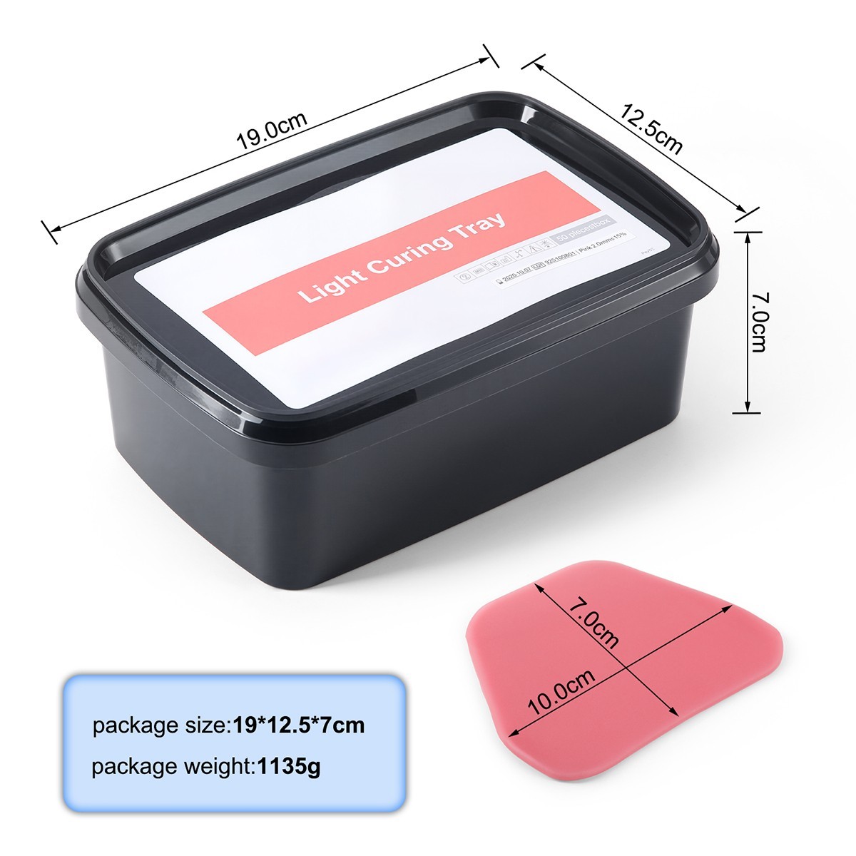 Dental Light Cure Custom Tray Material Pink Base Plates Implant 2mm 50 Pcs/Box