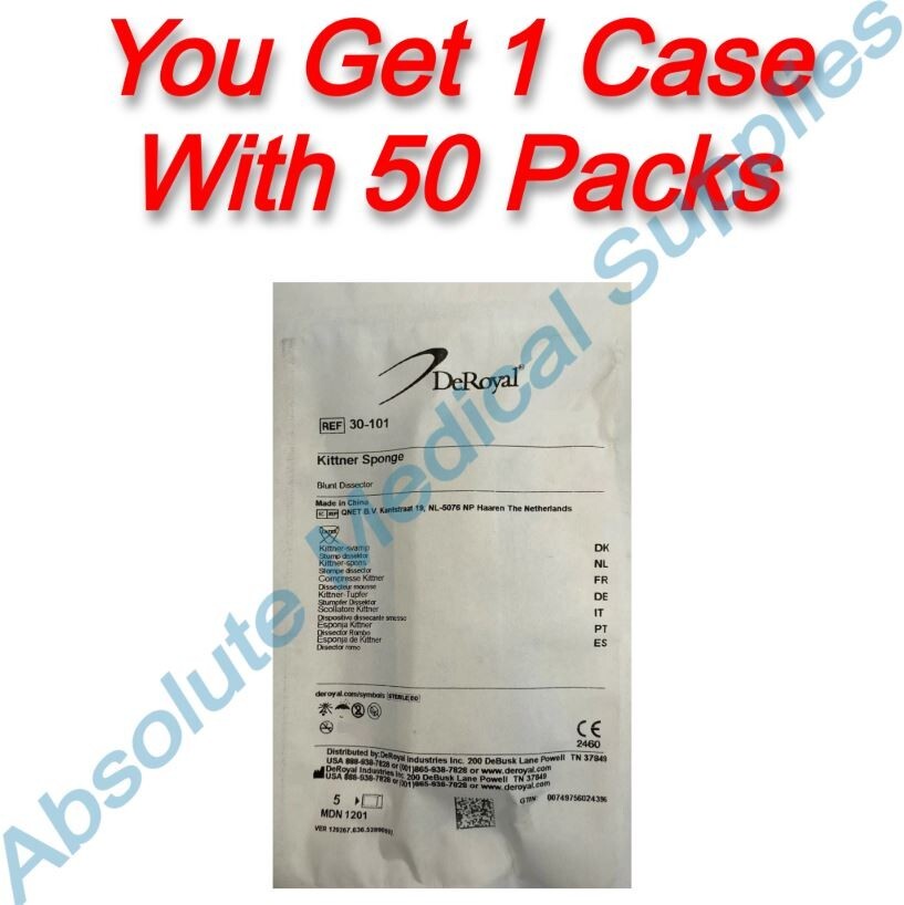 *50-Packs* DeRoyal Kittner Sponge Blunt Dissector Sterile 30-101