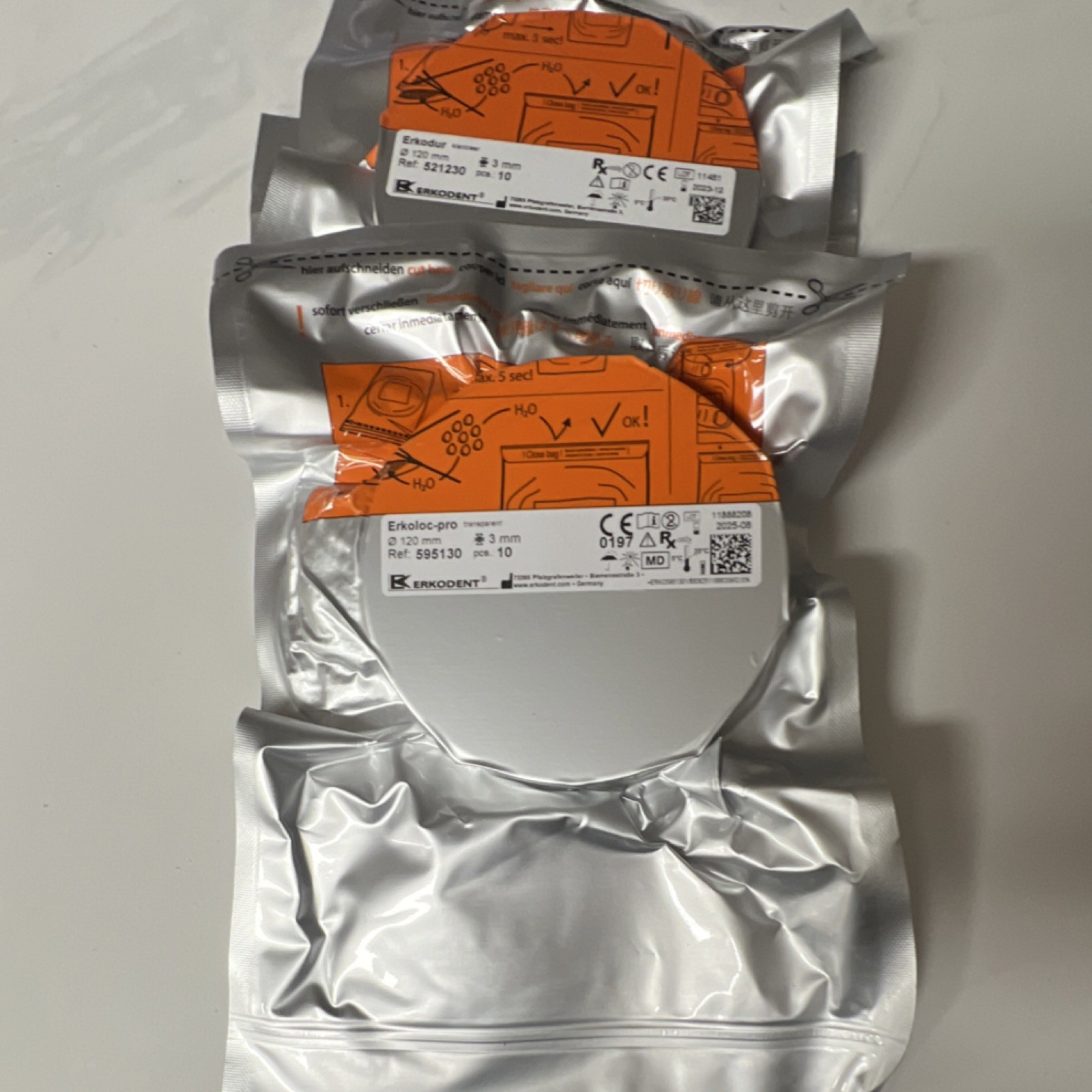 Erkodent Erkoloc-pro Transparent Thermoforming Discs 120mm x 3mm MPN 595130 (10)
