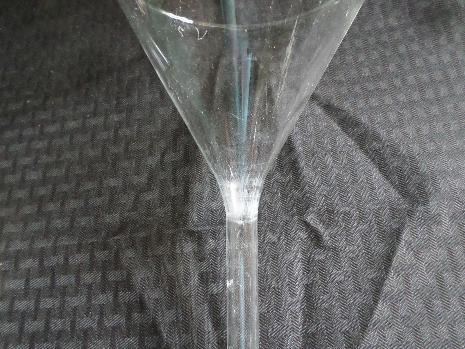 Corning Pyrex 147mm ID Glass 60° Angle Filling Funnel, Short Stem, Chips, 6120-6
