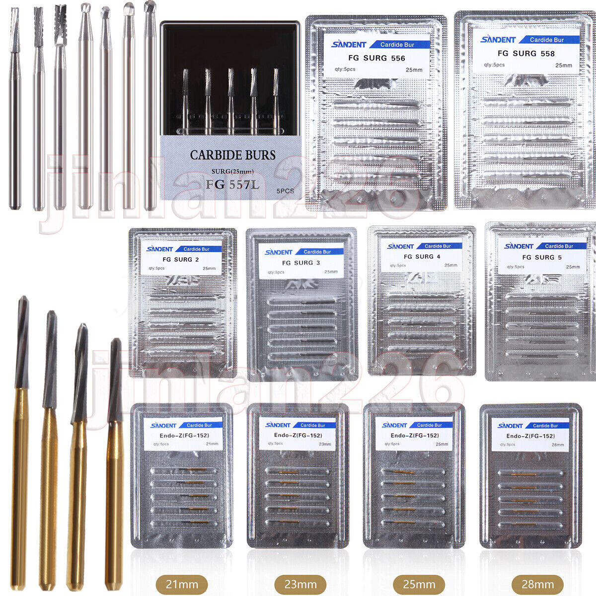Dental Carbide Burs Long Surgical Burs High Speed FG SURG 556 557 558 330 2 3 4