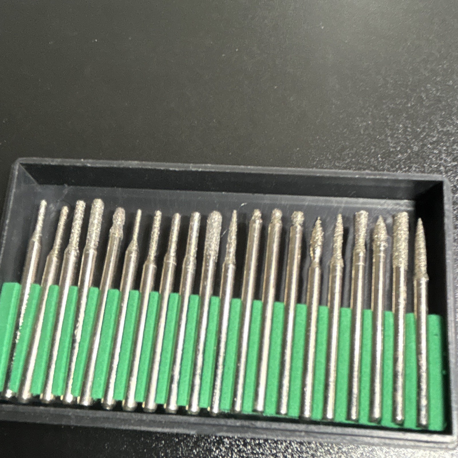 #370 20pc Diamond Grit Dental Burs Diamond Tip Bits Set, HP Long Straight Shank