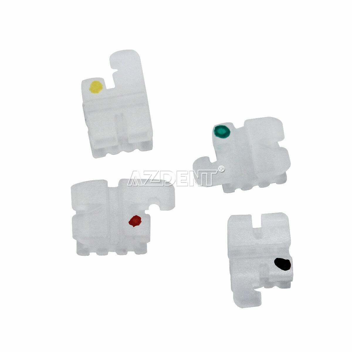 Dental Ortho Ceramic Brackets Braces 5*5 MBT/ROTH 022″ Hooks 3 4 5 Mesh Base
