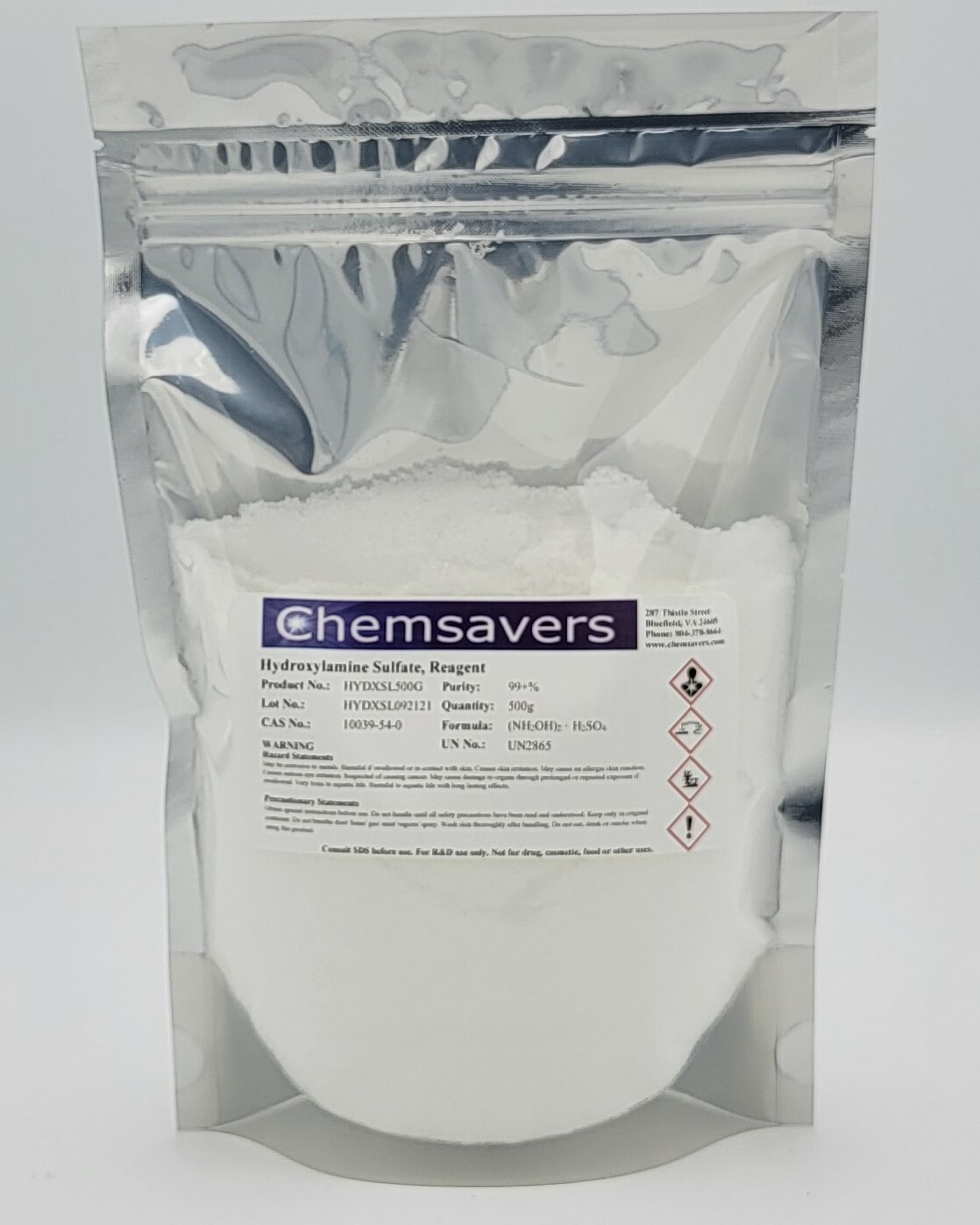 Hydroxylamine Sulfate, Reagent, 99+%, 500g