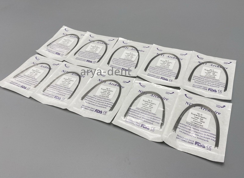 Dental Orthodontic Arch Wire Super Elastic NITI Round Rectangular Natural Form