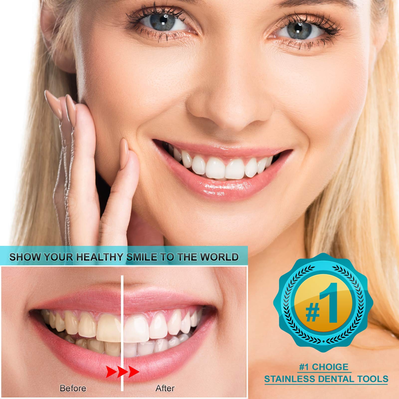 Dental Tools, 6-Pack Stainless Steel Teeth Cleaning Kit – 6 Piece Set