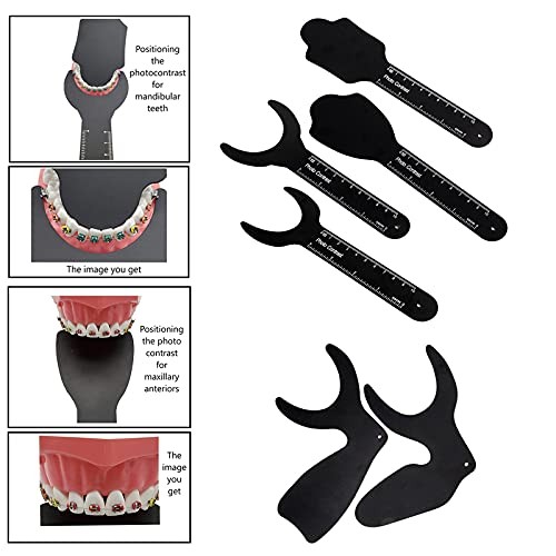 6 Pcs Dental Photography Contraster, 6 Size Black Background Board