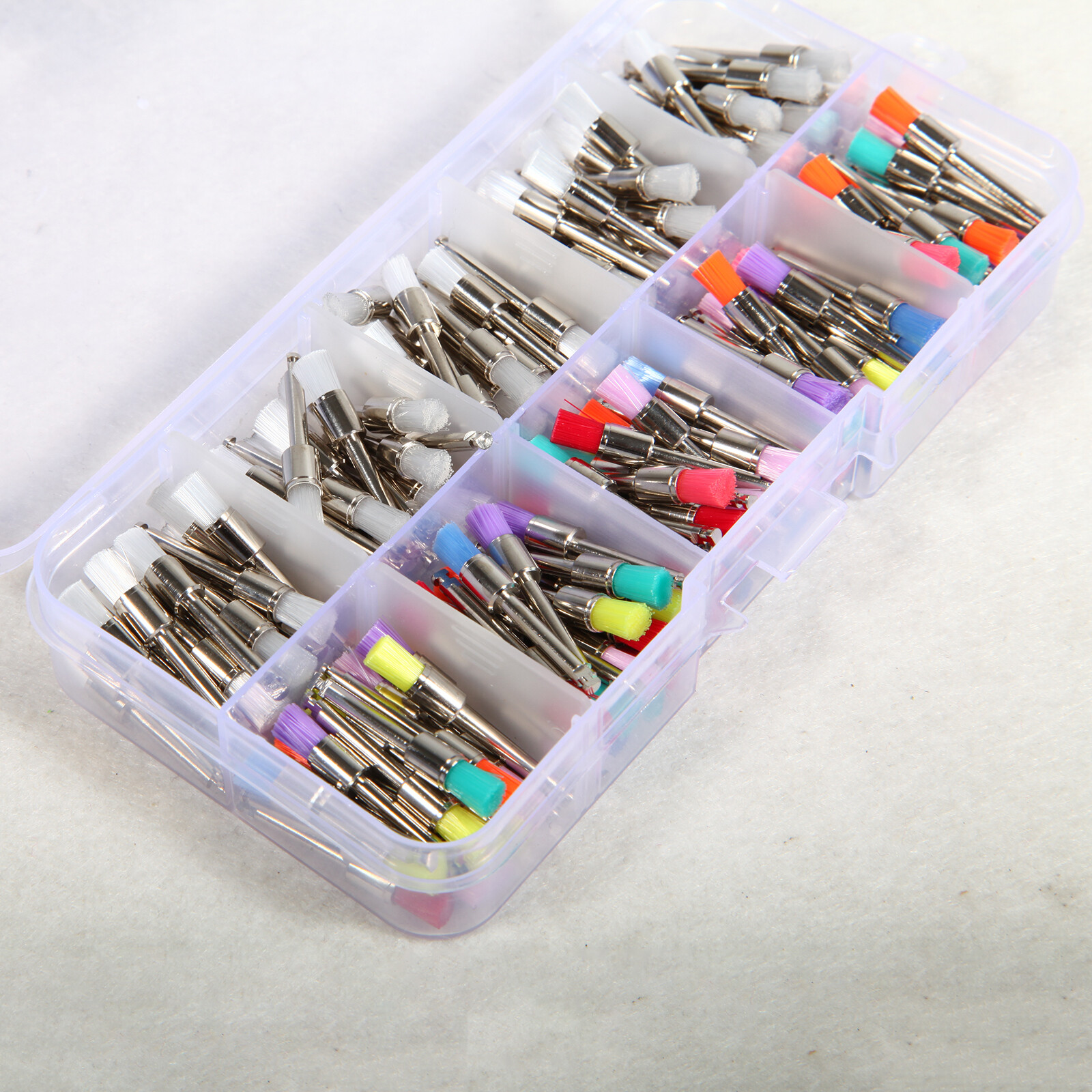 200pcs US Mixed Dental latch type prophy polishing brush flat tapered Brushes ty