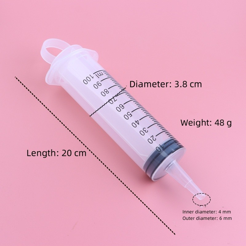 60-350ML Reusable Big Large Plastic Hydroponics Nutrient Measuring Syringe