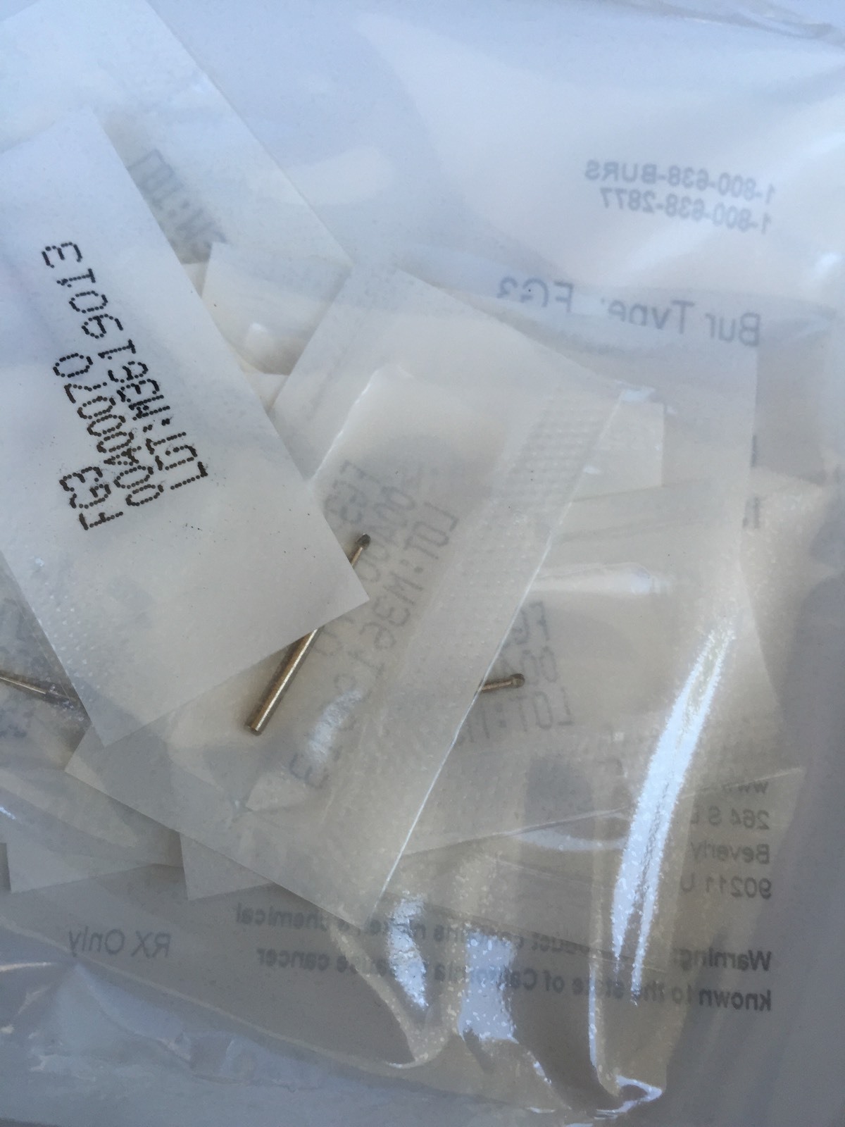 Fg #3 Carbide Burs 100/pk Made By KERR. 1.2 mm Head