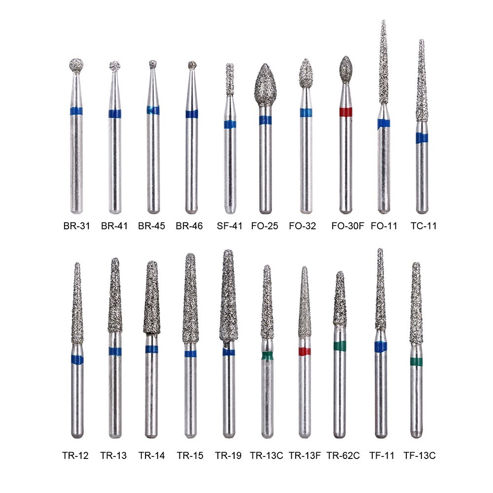 100pcs AZDENT Dental FG Diamond Burs for High Speed Handpiece Medium 1.6mm USA