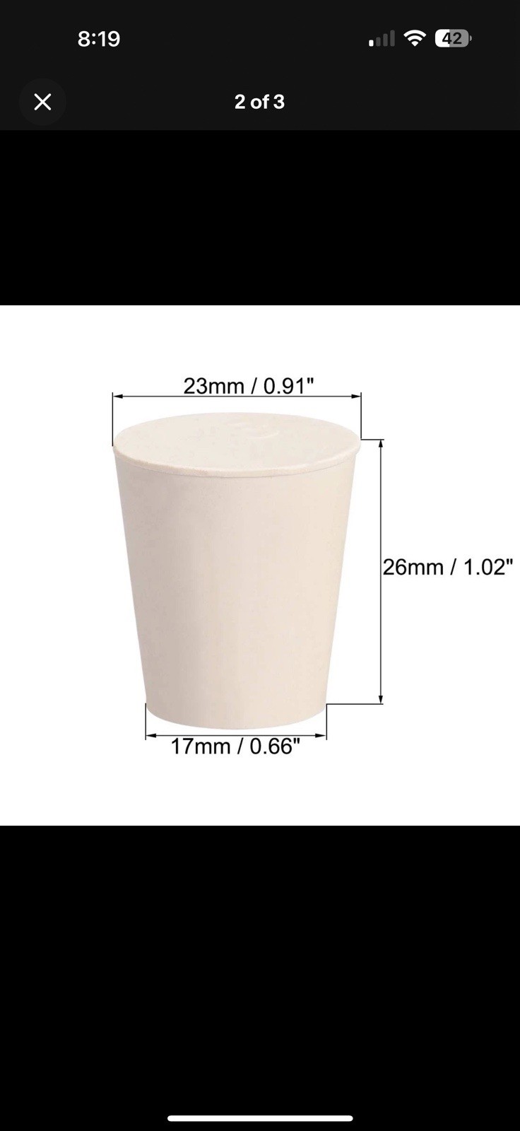15pk Uxcell White Tapered Shaped Solid Rubber Stopper for Lab Tube – Size 3