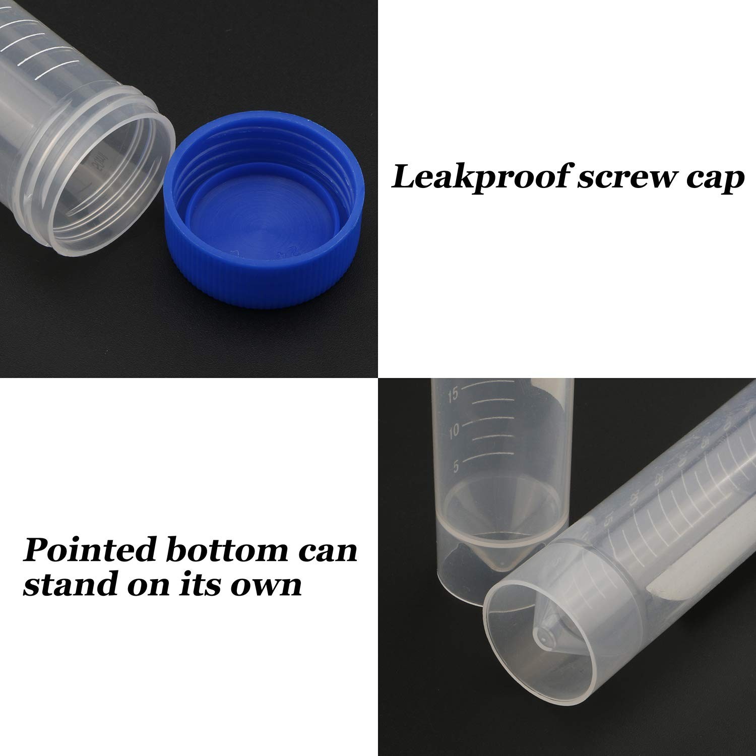 Kesell 50ml Polypropylene Screw Top Self Standing Base Centrifuge Tube with…