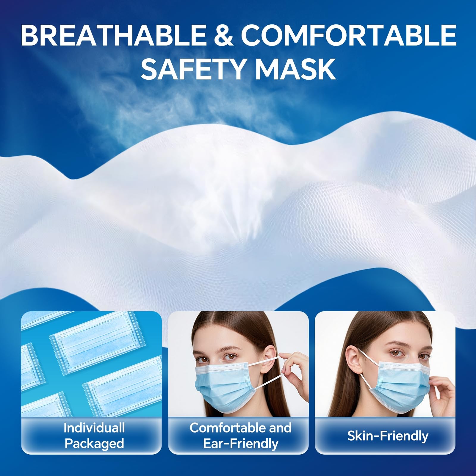 250PCS ASTM Level 3 Highly Protective 3 Layer Face Mask with Ear Loops – Indi…