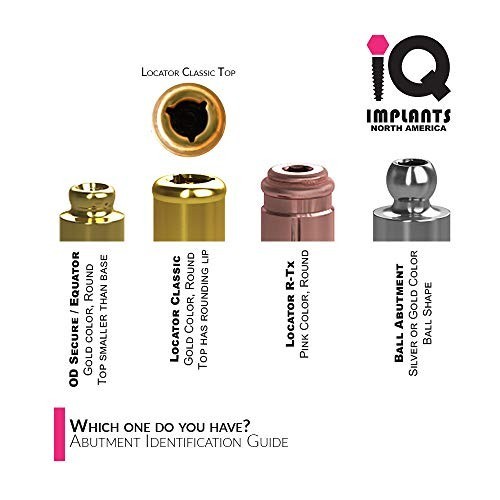 Replacement Male Retention Inserts Caps for IQ Implants – Standard, Light, Pink