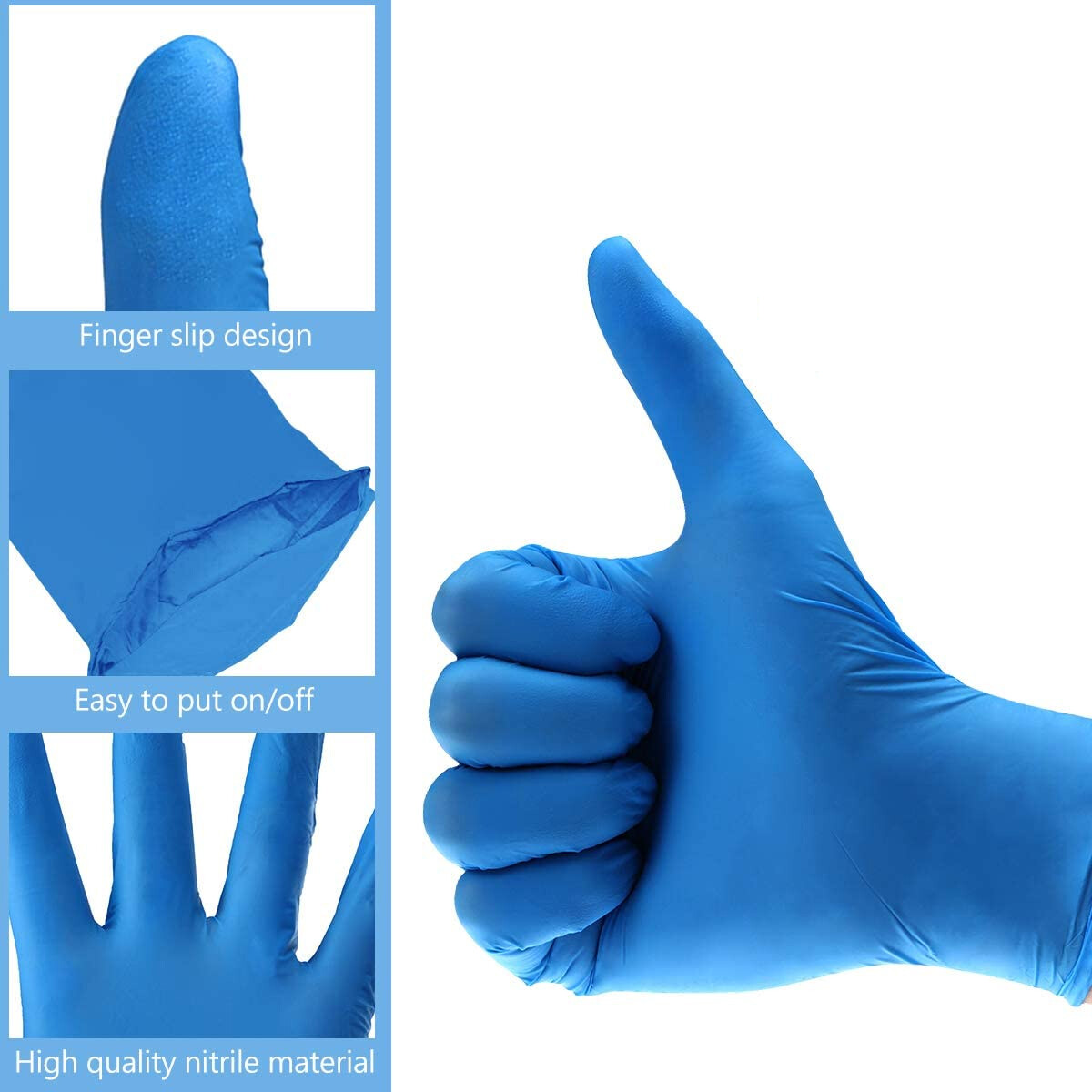 3000pcs Nitrile Exam Gloves Durable Thicken 4mil Non-Latex Powder Free S/M/L/XL