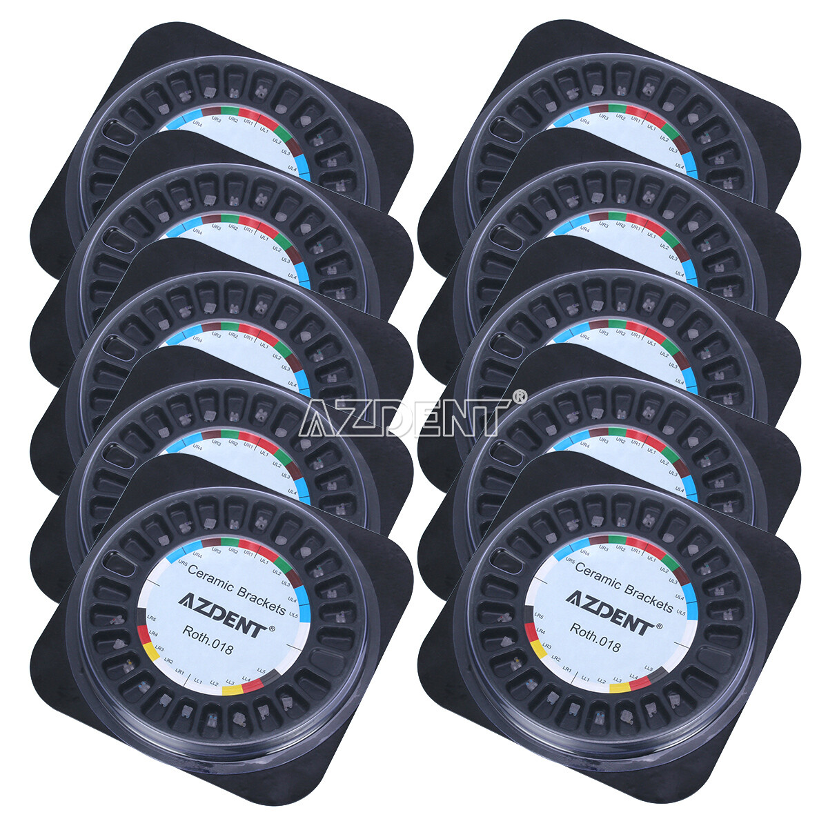 Dental Orthodontic Ceramic Brackets Roth/MBT 018/022 Mesh Base Hooks 345 AZDENT
