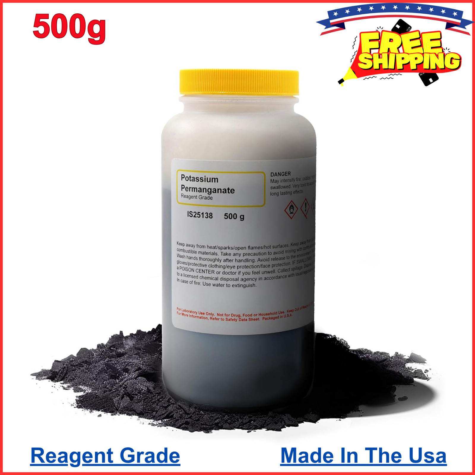 Potassium Permanganate Powder, 500g Reagent-Grade – The Curated Chemical Collect