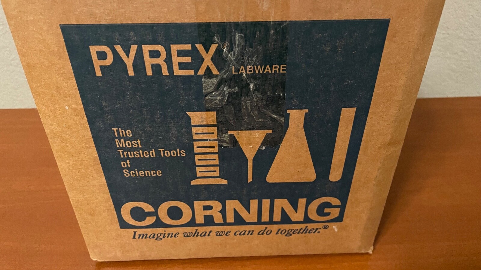 *NEW Box* (6) Corning PYREX Glass 100mm ID 60° Fluted Filling Funnels 6180-100