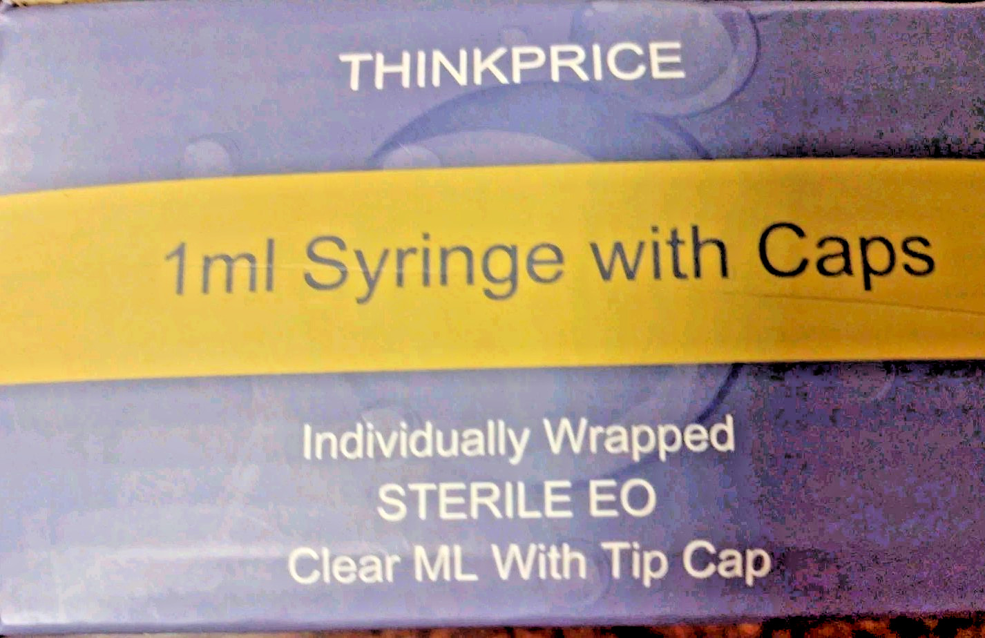 50 Pcs 1ml Syringes with Caps Oral Dispenser Individually Sterile Warpped for…