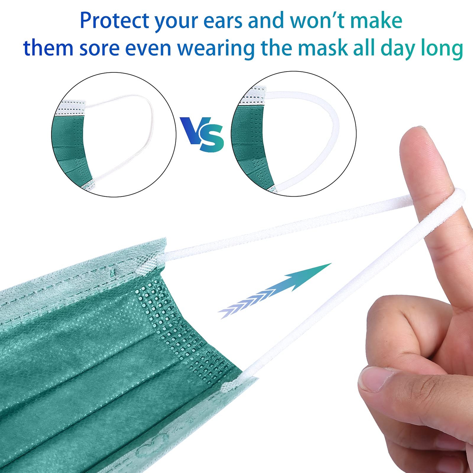 4 Ply Disposable Face Mask Protective(50PCS), Elastic Earloops, Single Use- G…