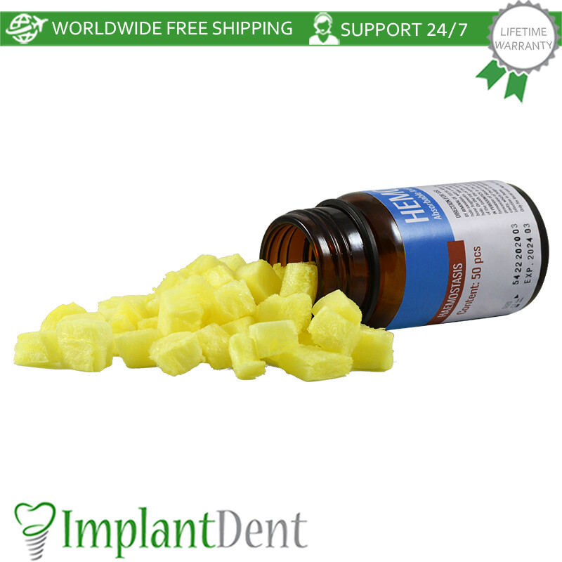 50 Pcs Absorbable Dental Haemostatic Sponge Gelfoam With Iodoform, Dental