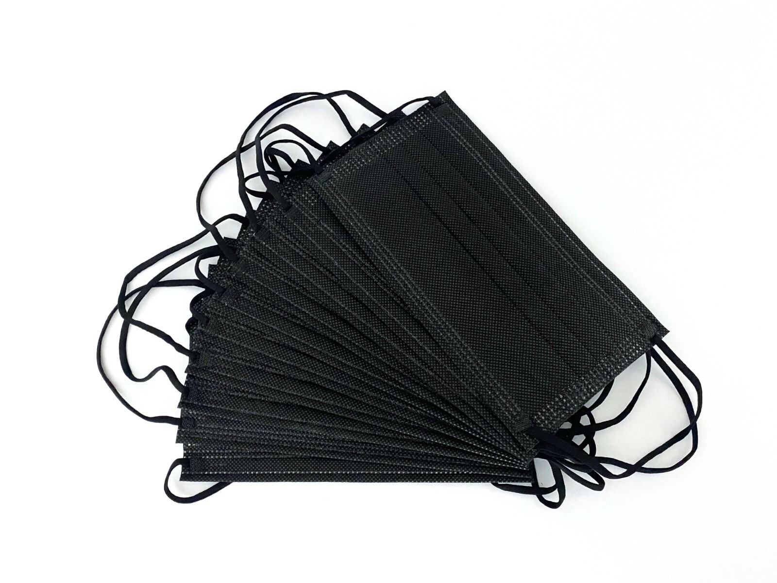 Safety [10-50 PCs] Black Disposable Face Mask 3-Ply Non Medical Surgical Adult