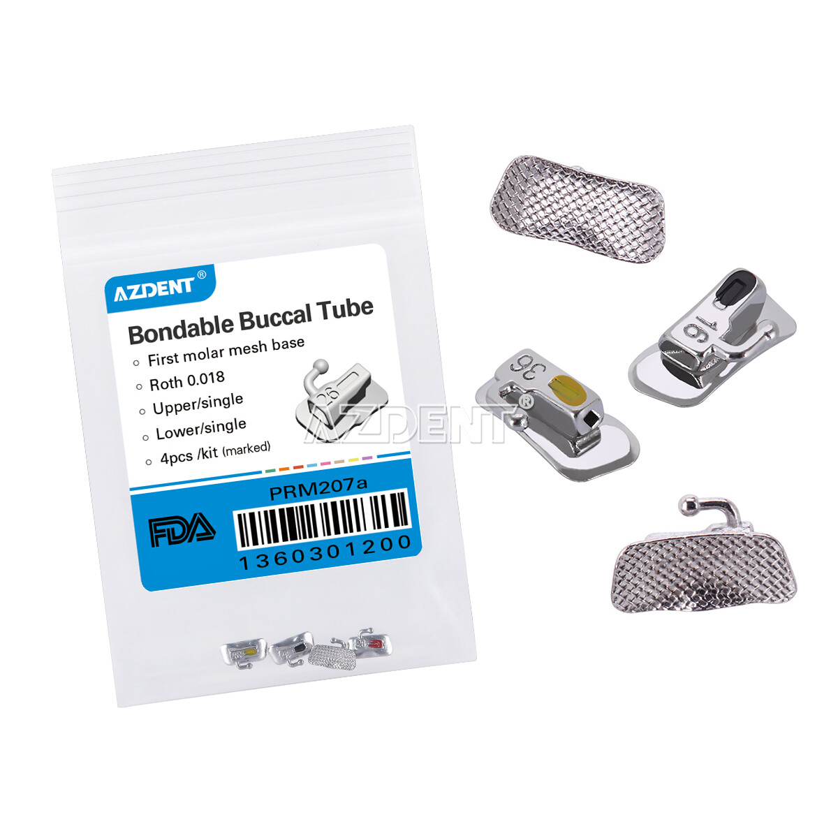 Dental Orthodonic Buccal Tubes 1st Molar Roth 018/022 Bondable Non-Convertible