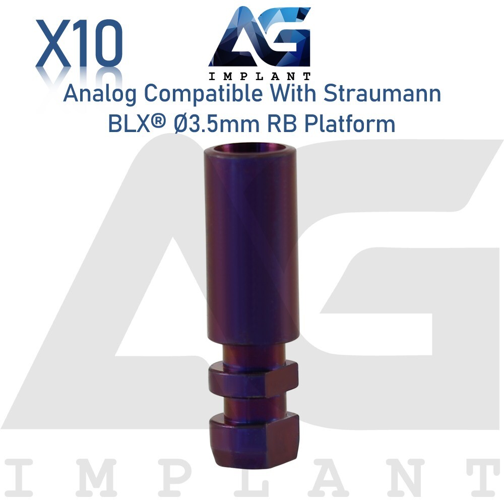 10 Straumann BLX® Compatible Dental Fixture Analog 3.5mm Titanium RB Platform