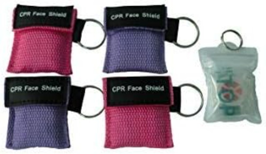 4-Pc CPR Barrier Kit with Keychain Face Shield & 1-Way Valve – Safety Essentials