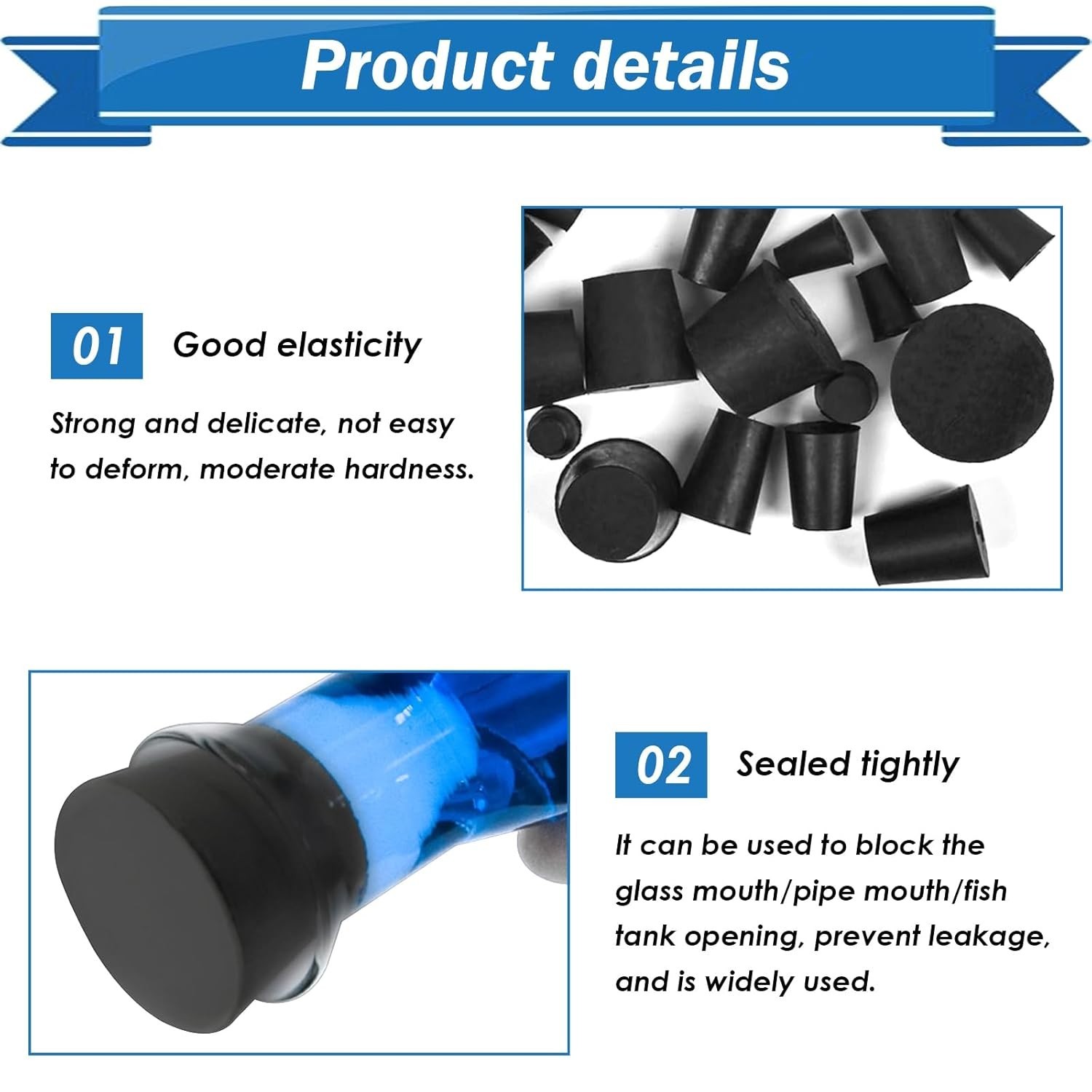 Solid Rubber Stoppers Set – 24 Pcs with 11 Versatile Sizes for Various Uses