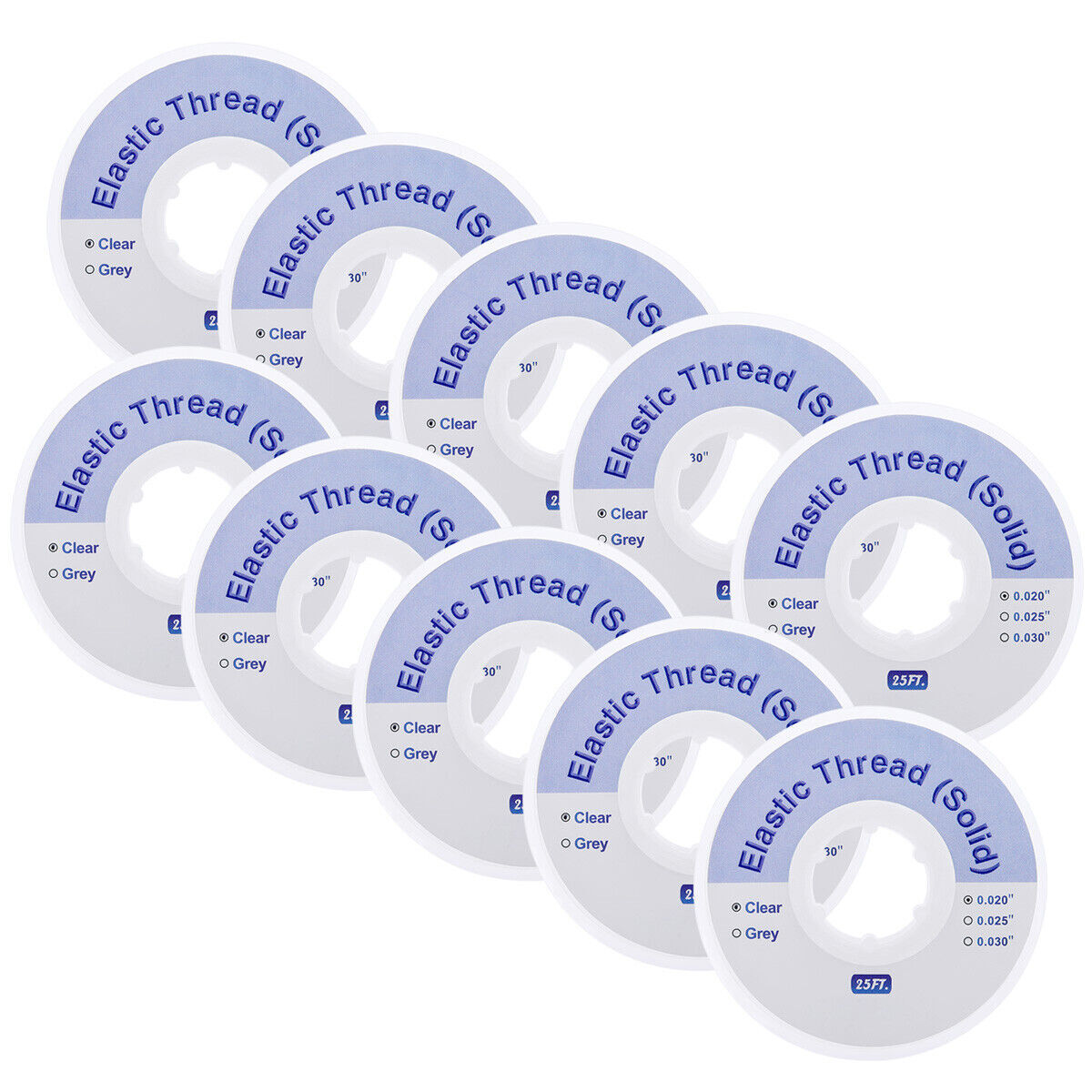 Dental Orthodontic Solid Elastic Thread Traction Pulling 020 025 030 Transparent