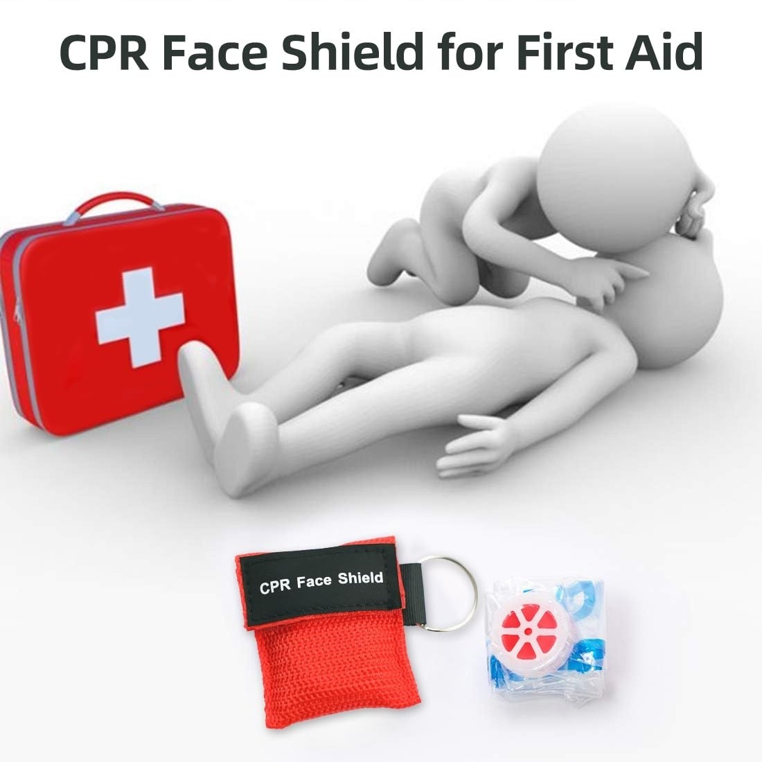 50 Pack CPR Pocket Mask, CPR Face Shield For Keychain One-Way CPR Emergency Face