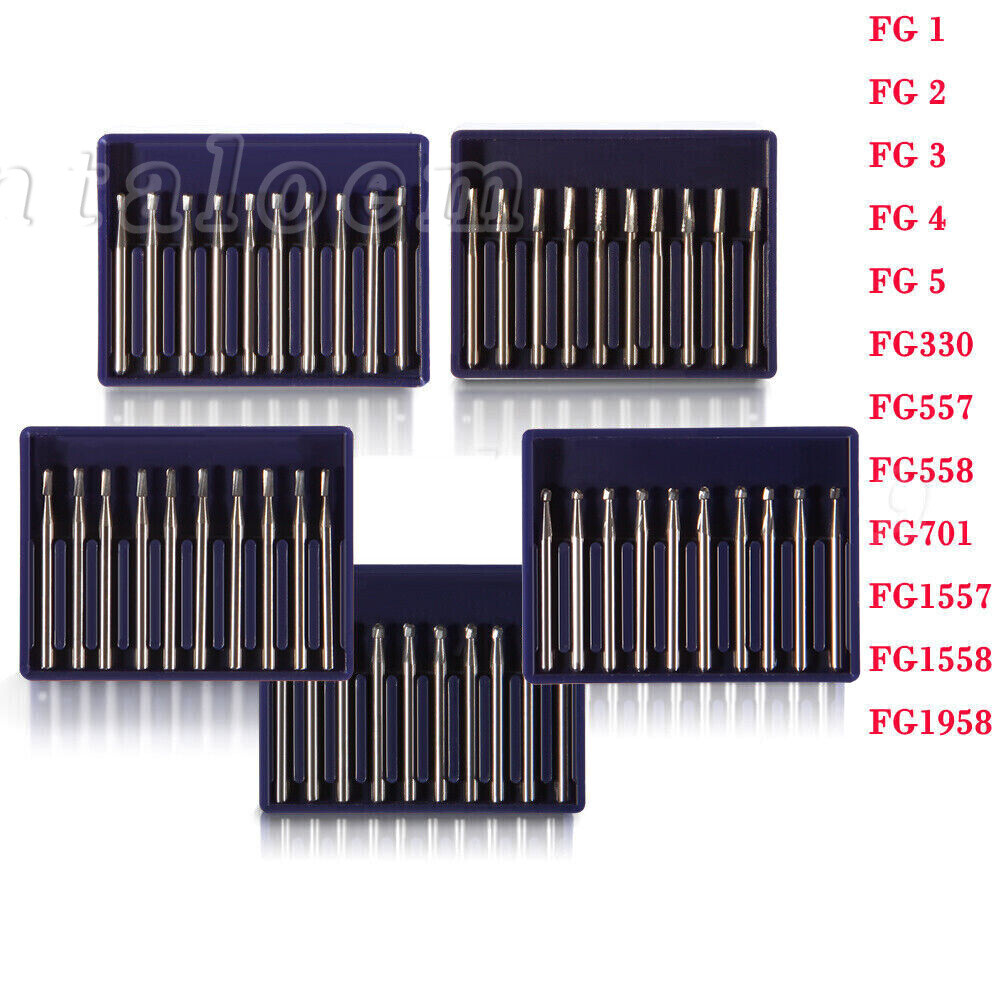 10-100pc Dental Round Carbide Tungsten FG Burs For Surgical High Speed Handpiece