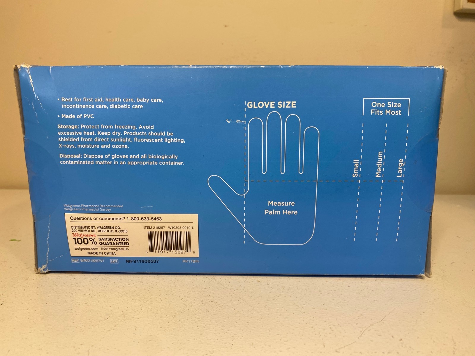 New Walgreens Vinyl Exam Gloves Powder Free One Size Fits Most 200 Count PVC