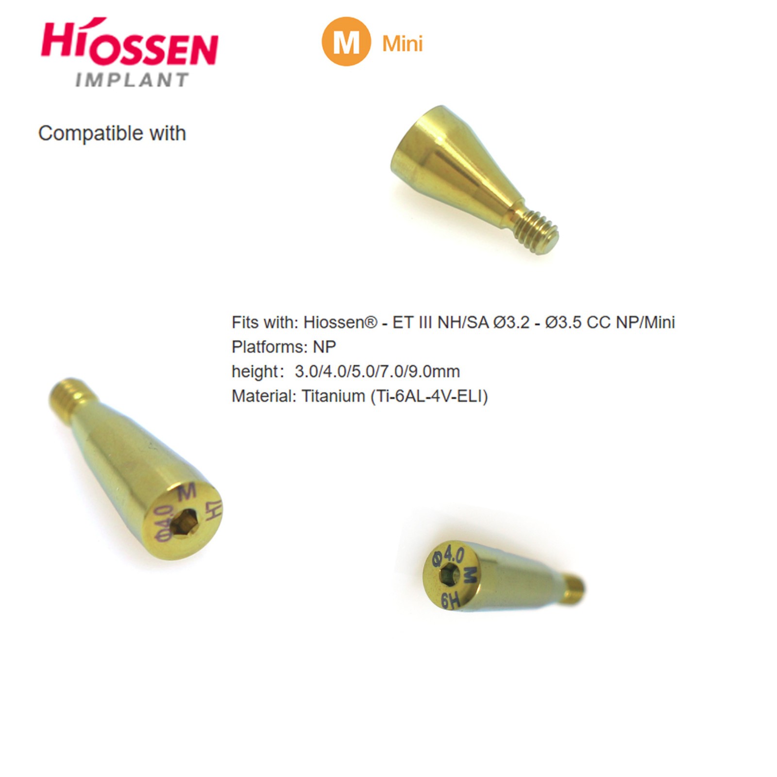 US 5Pcs Dental Healing Abutment Cap Mini Regular Platform Fit Osstem Hiossen