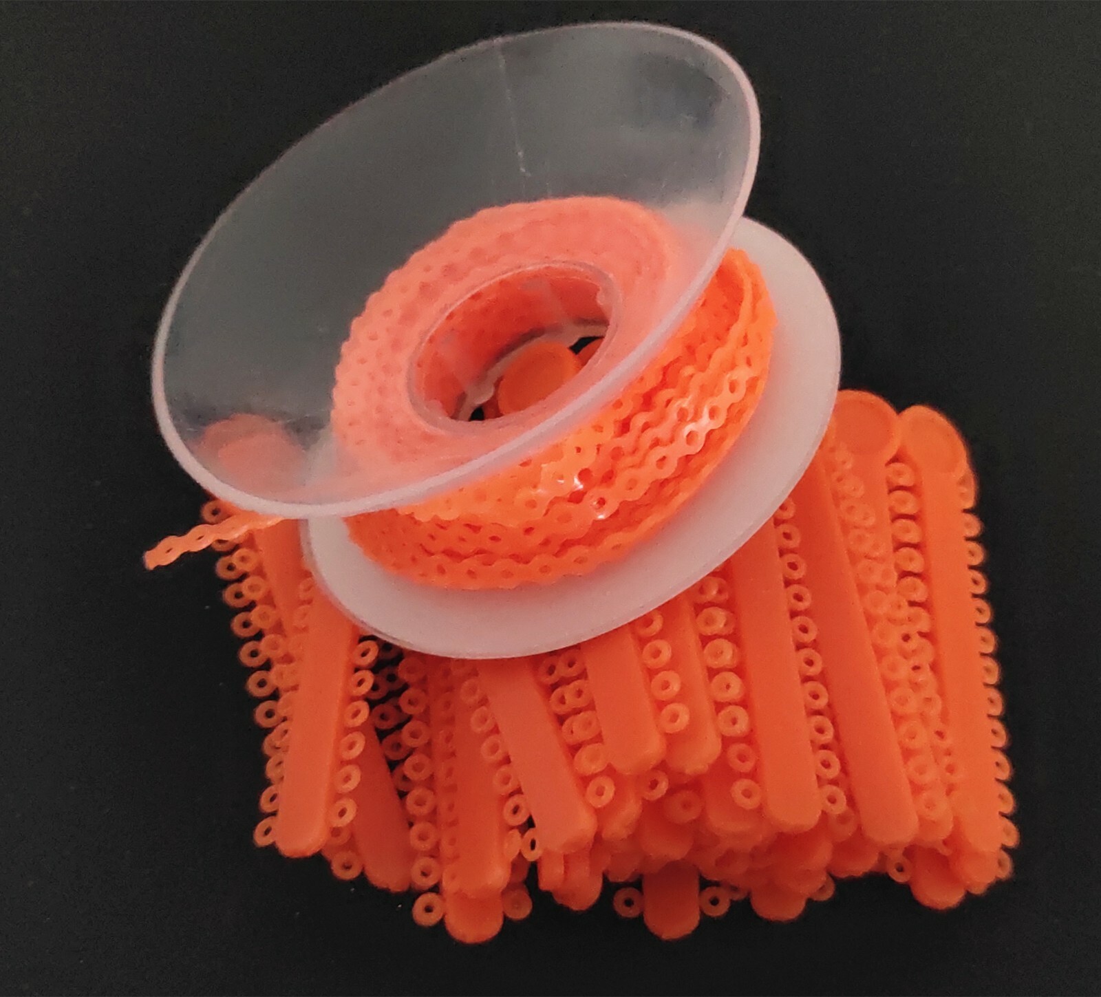 1 Pack Ligature Ties 1008Pcs 1 Pc Ultra Power Chain 15 Feet Short Orange Color