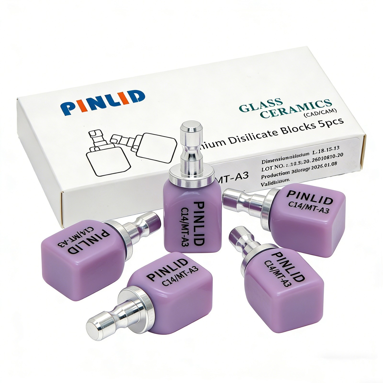 MT C14 Dental Emax CAD/CAM Glass Ceramic Blocks Lithium Disilicate CEREC Block