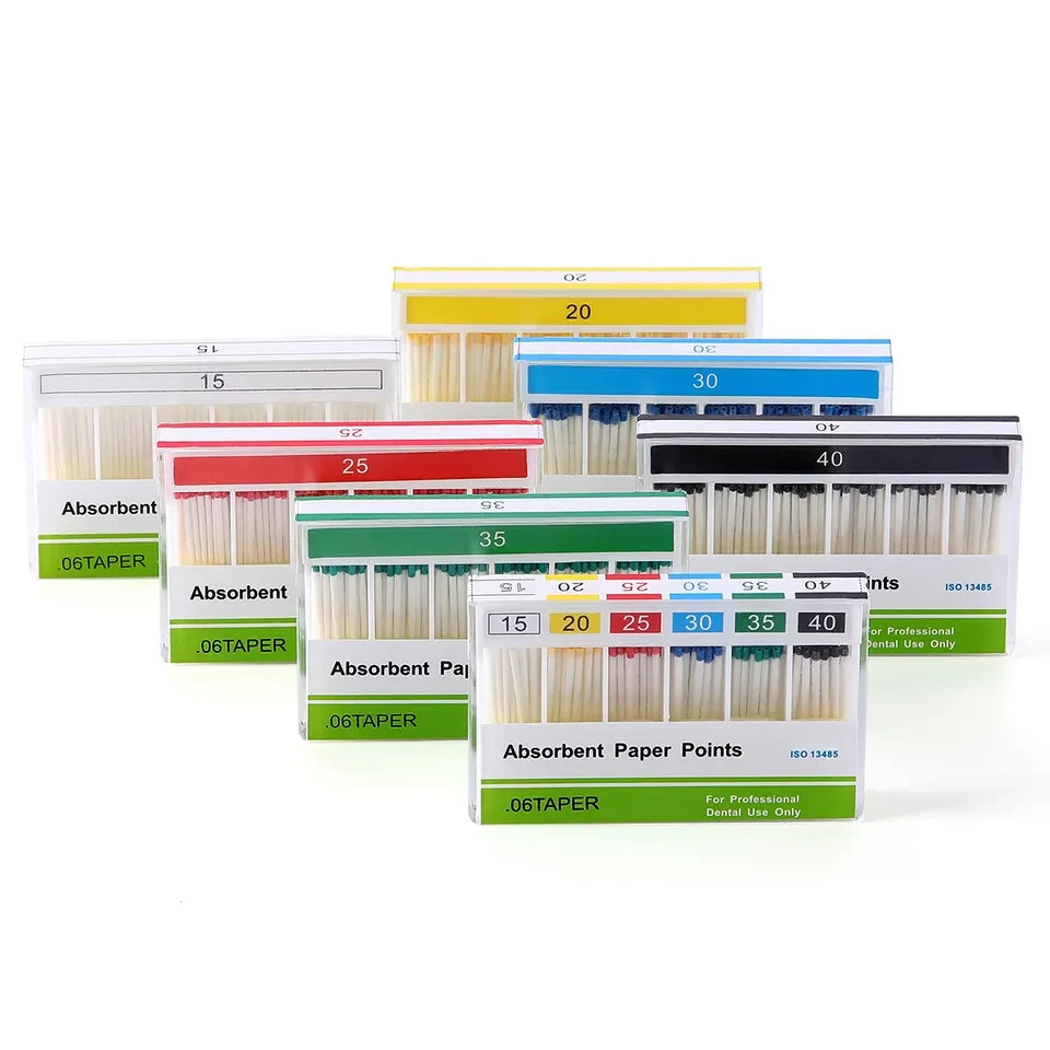 Dental Root Endodontic Absorbent Paper Points Taper 0.04/ 0.02 /0.06 15#-40#