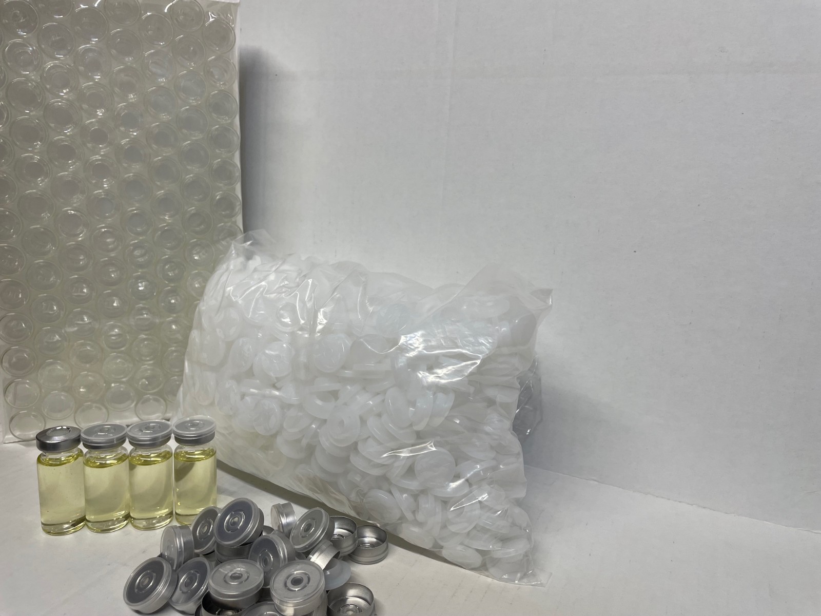 4000ps 10ml Clear Glass Headspace Vials Aluminum Crimp Caps 20mm Beveled Edge GS