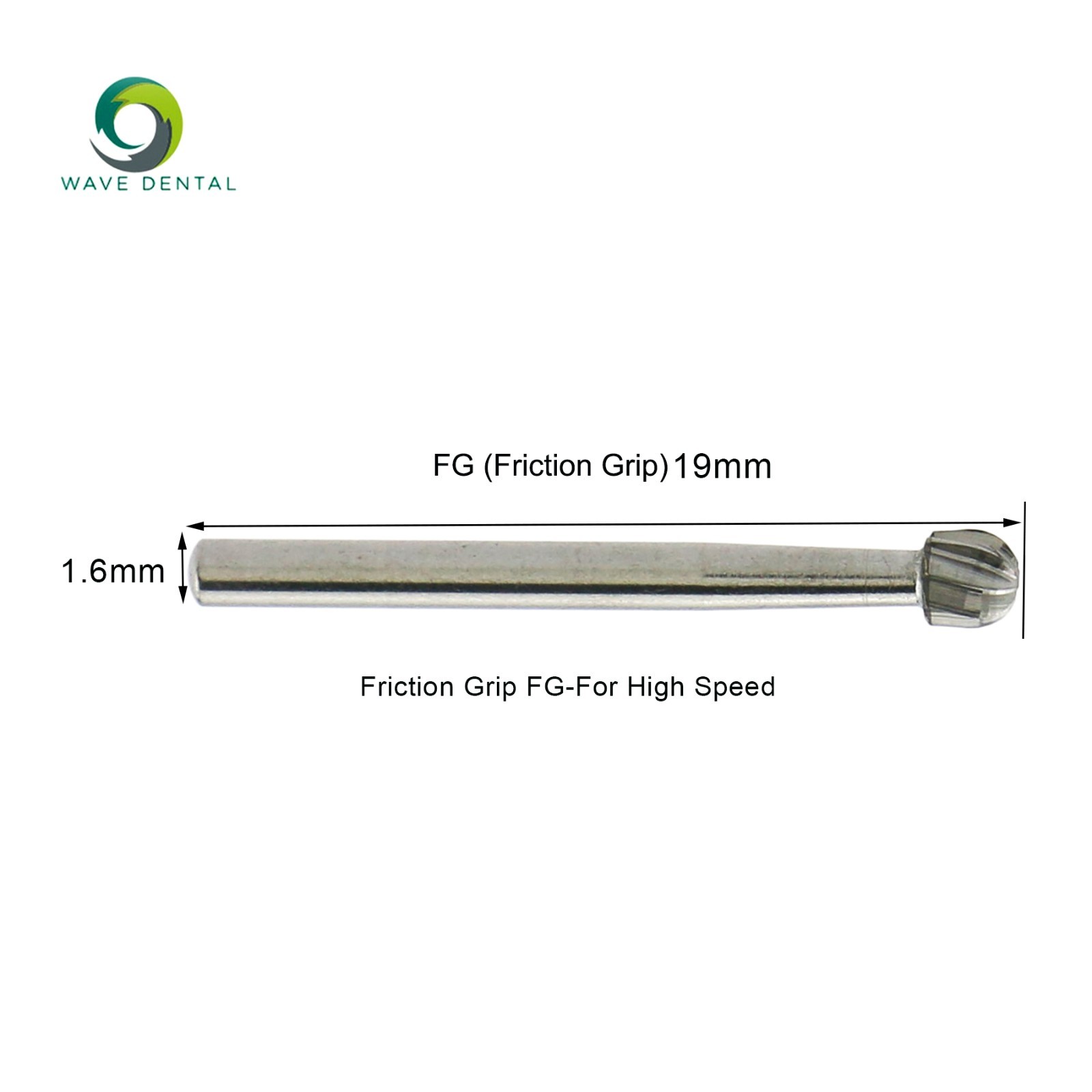 10Pcs US WAVE Dental Bur Round Latch RA/FG 1.6mm/HP Surgical Burs Low/High Speed