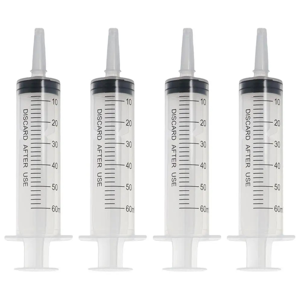 4 Pack 20Ml 60Ml Large Capacity Syringe Syringes Pump Plastic Syringe Measuring