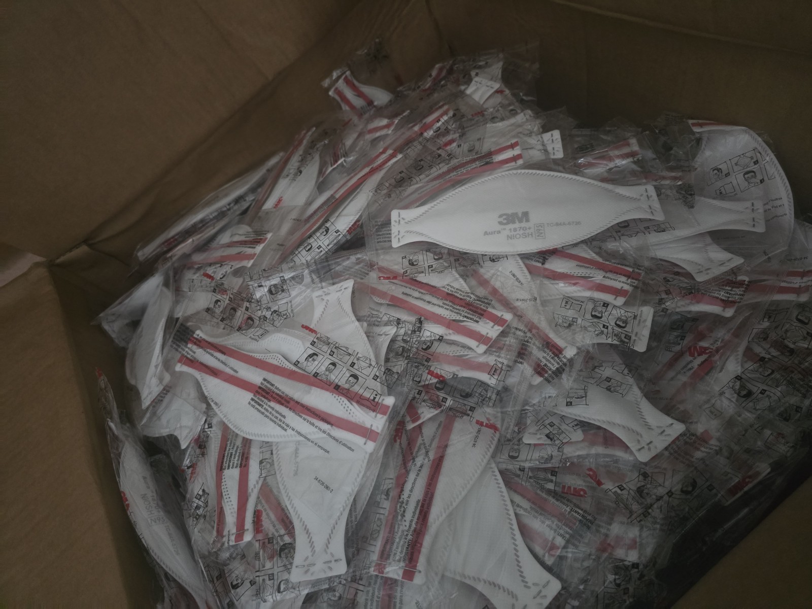 Case of 440 3M Aura 9205+ N95 NIOSH Approved individually sealed Masks