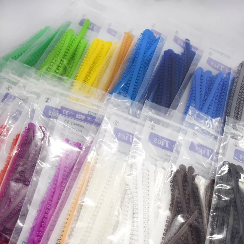 Dental Orthodontic Elastic Ligature Ties Rubber Bands Brace Single/Double Color