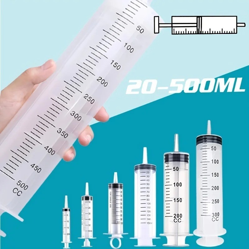 Large Capacity Syringe20-500ml Options) – Reusable Plastic Pump