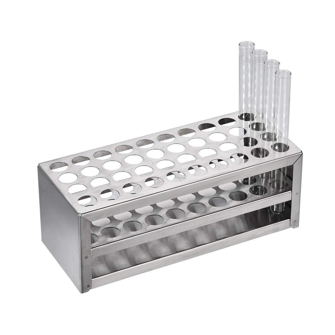 uxcell 304 Stainless Steel Test Tube Holder Lab Stand Rack 40 Hole 3 14-16mm