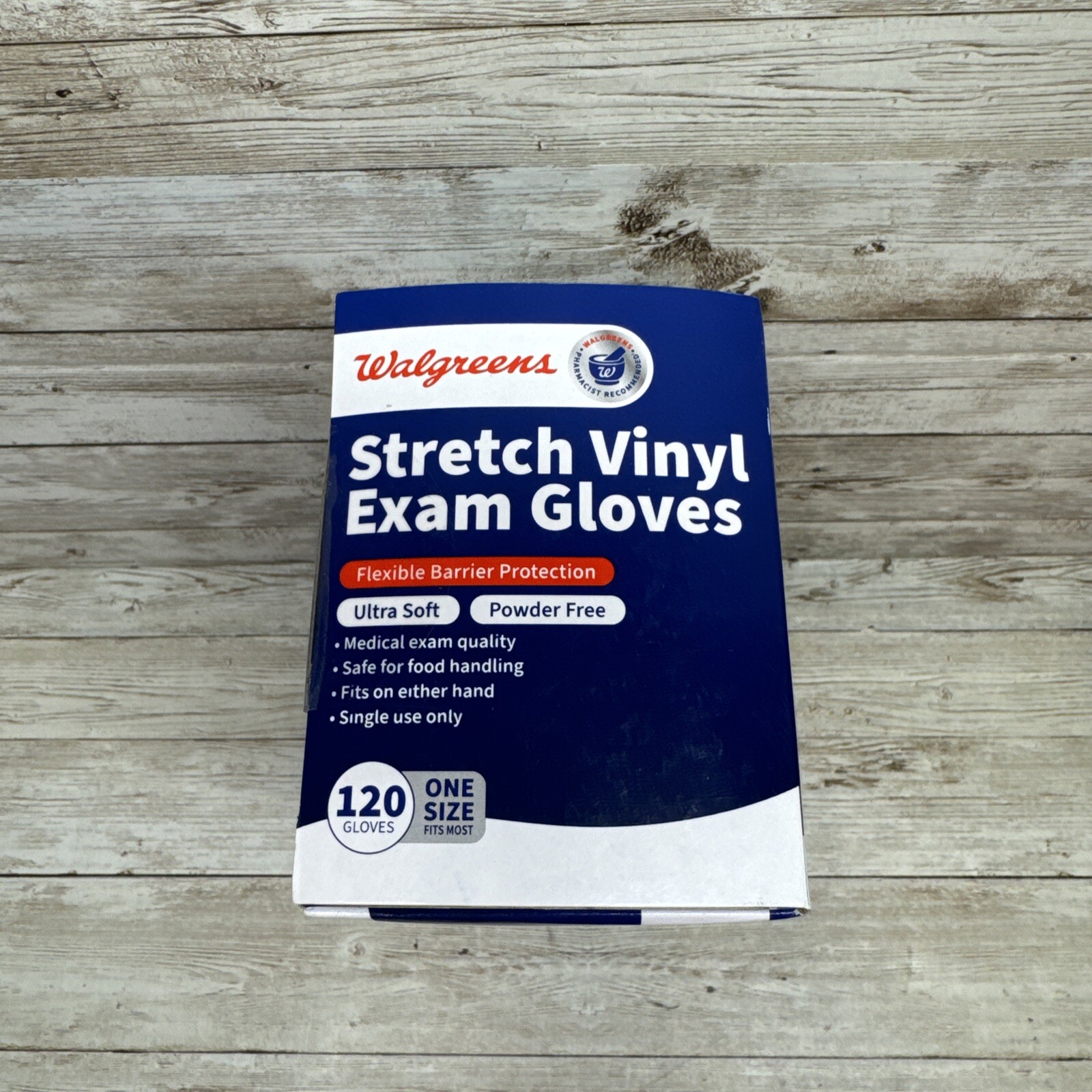 Walgreens Stretch Vinyl Exam Gloves 10 Boxes *One Size* Box of 120 Exp: 09/25