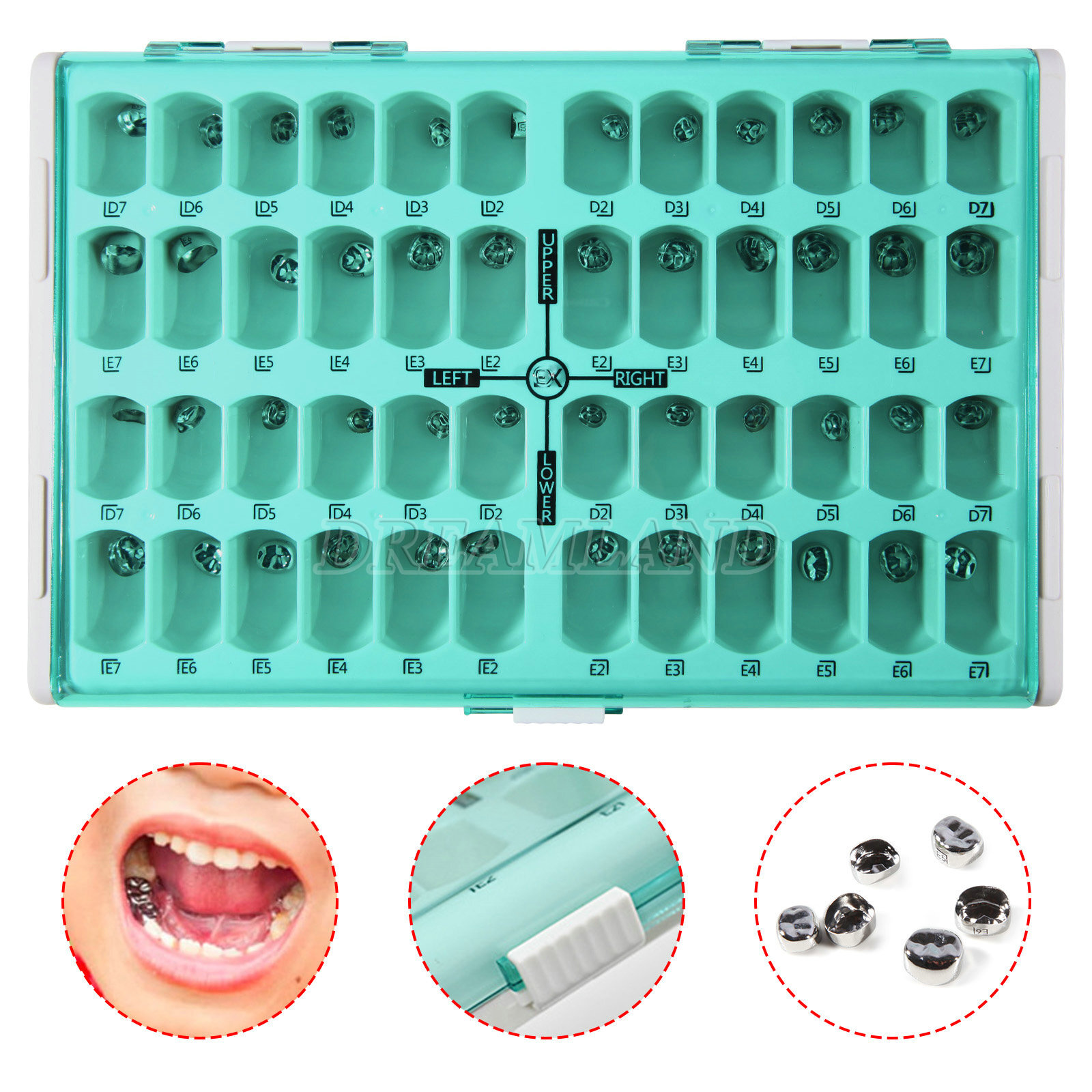 48pcs Dental Kids Adult Crown Stainless Steel Primary Molar Crowns Pediatric